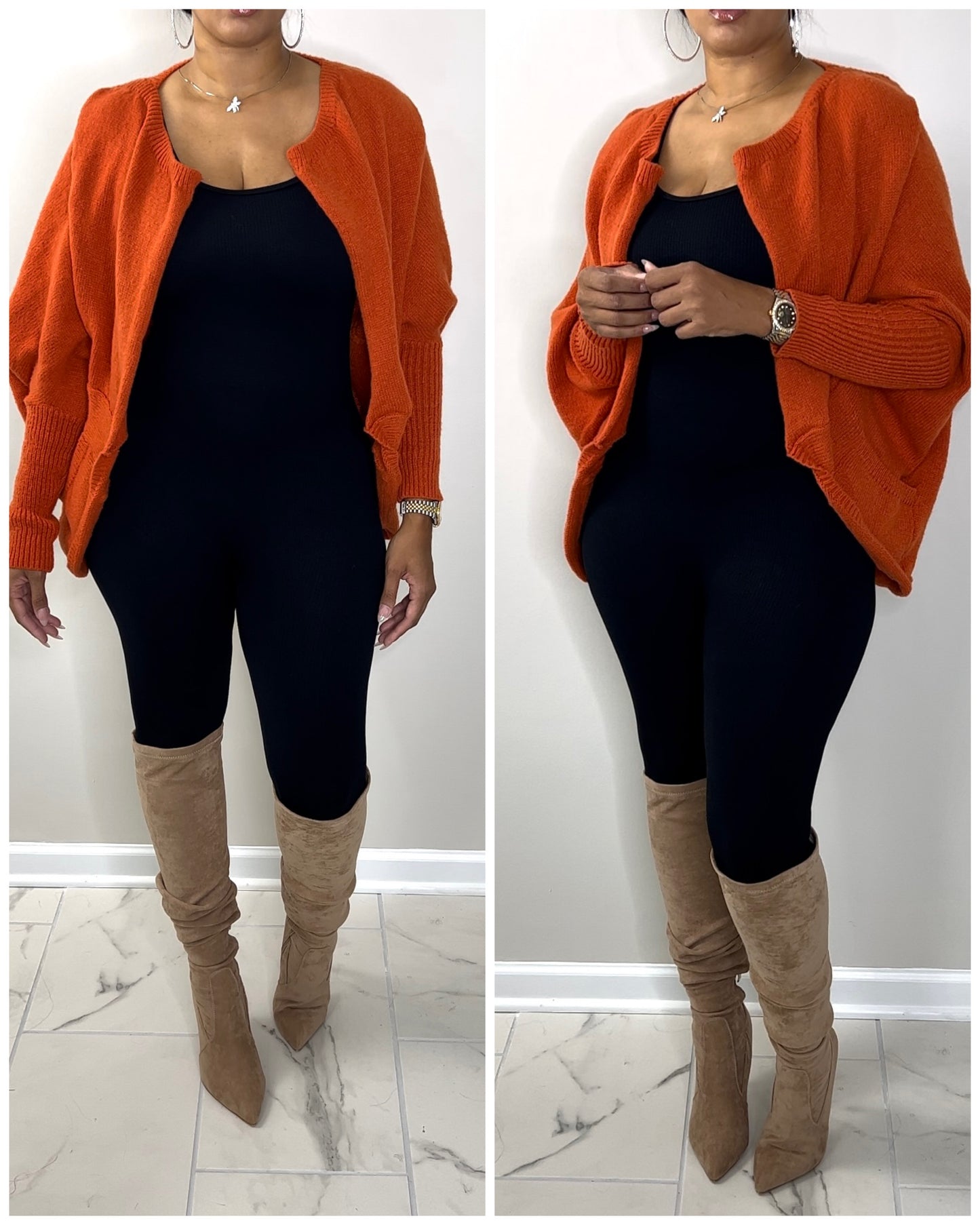 5009 Orange Cardigan