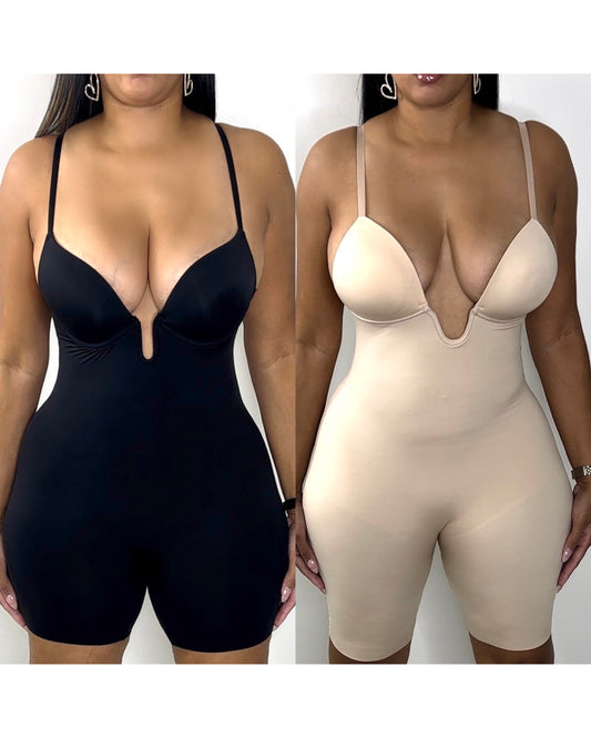 9001 Nude/Black Undergarment Romper