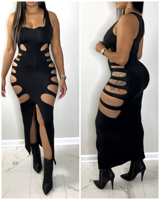 8045 Black One On One Dress