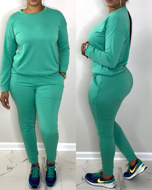 6031 Green Casual All-Day Set