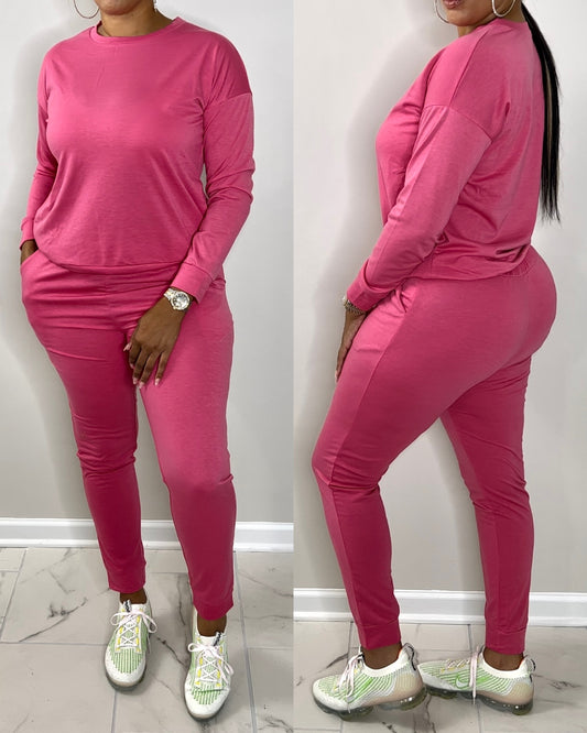6031 Hot Pink Casual All-Day Set