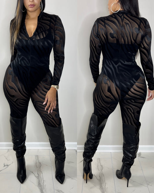 2010 Mesh Black Zebra Dunksuit