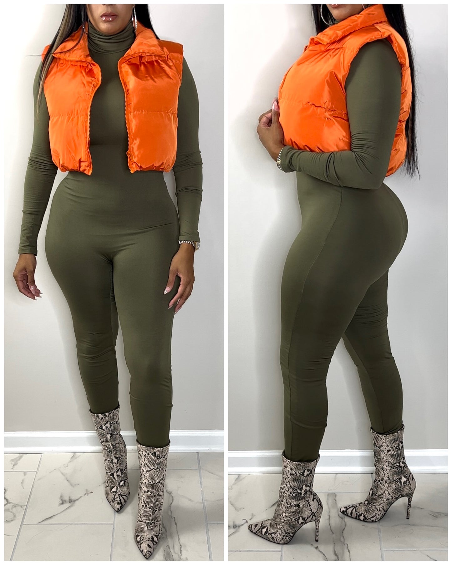 5002 Orange Puffer Vest