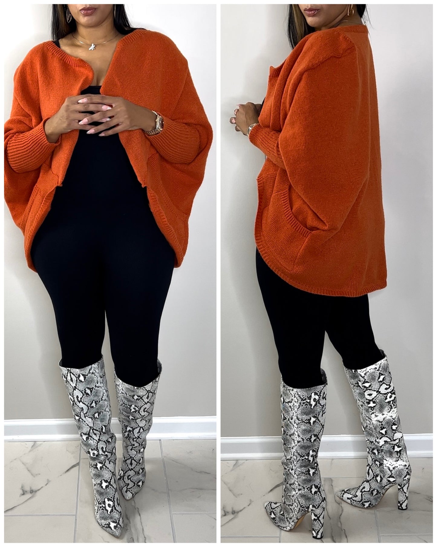 5009 Orange Cardigan