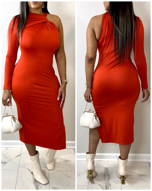 8046 Pumpkin Spice 1-Arm Dress